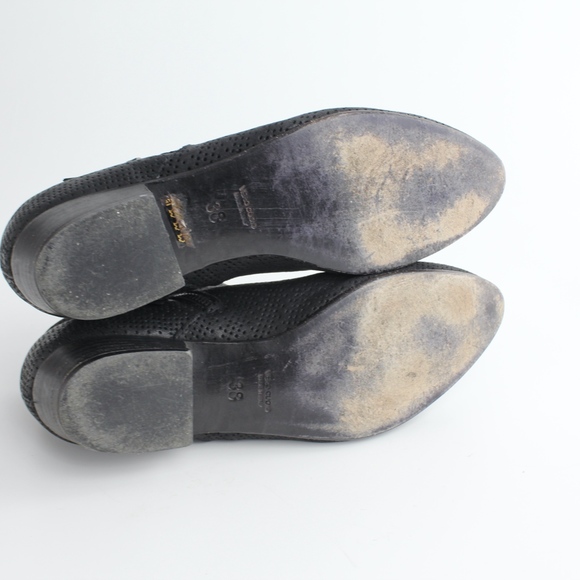 Soft Perforated Leather Ankle Boots Booties Shoes - Picture 7 of 8